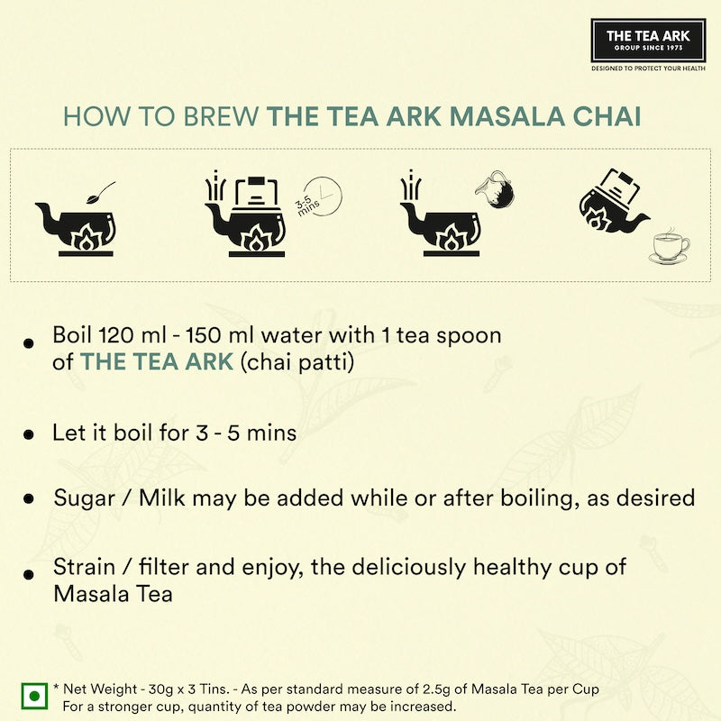 The Tea Ark Privilege Indian Masala Chai Gift Box with 3 Different Types of Assorted Tea Flavours