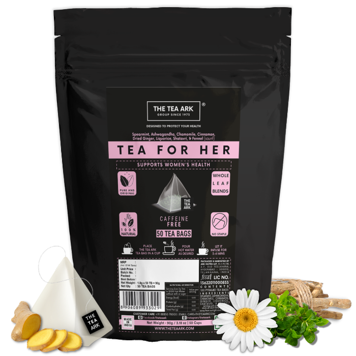 The Tea Ark Tea for Her, Spearmint Tea with Shatavari & Fennel, Herbal Tea