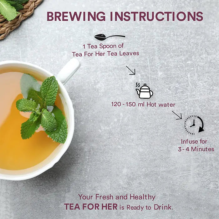 The Tea Ark Tea for Her, Spearmint Tea with Shatavari & Fennel, Herbal Tea