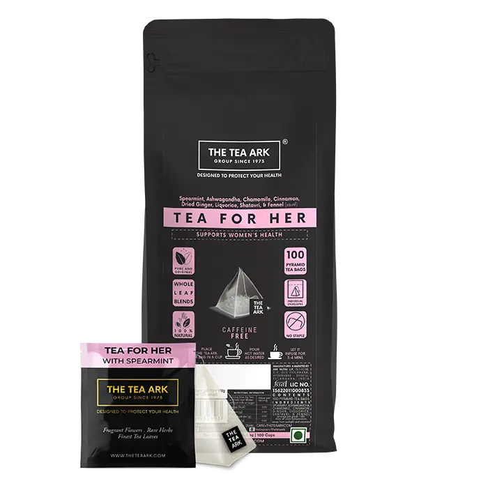 The Tea Ark Tea for Her, Spearmint Tea with Shatavari & Fennel, Herbal Tea