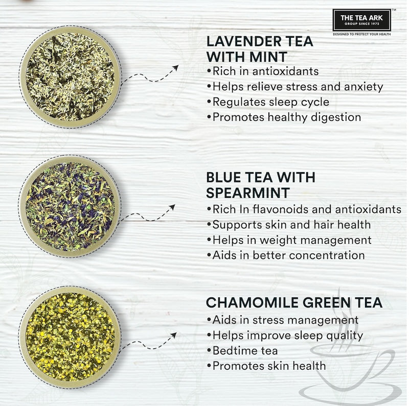 The Tea Ark Privilege Floral Bliss Tea Gift Box with 3 Different Types of Assorted Tea Flavours