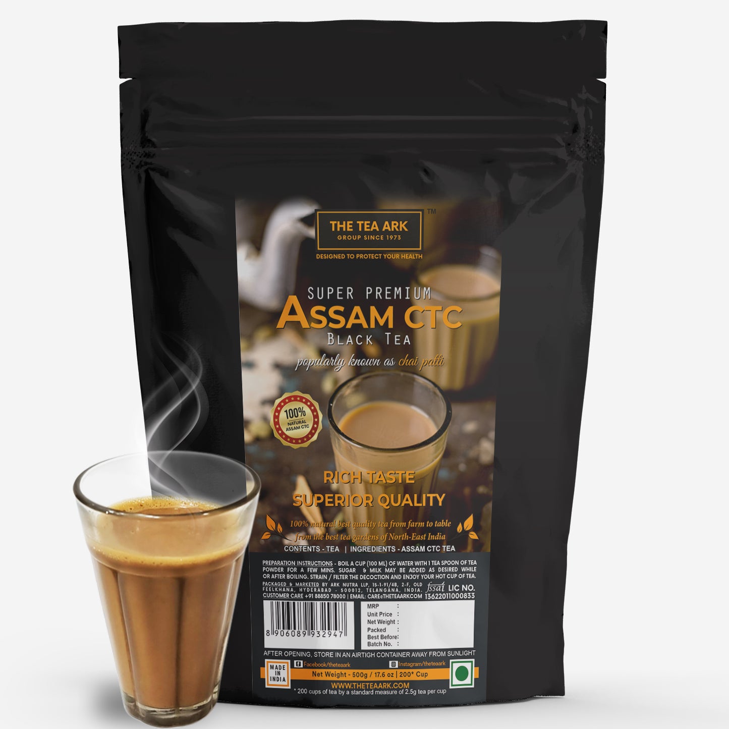 The Tea Ark Assam CTC Premium Black Tea Powder Chai Patti
