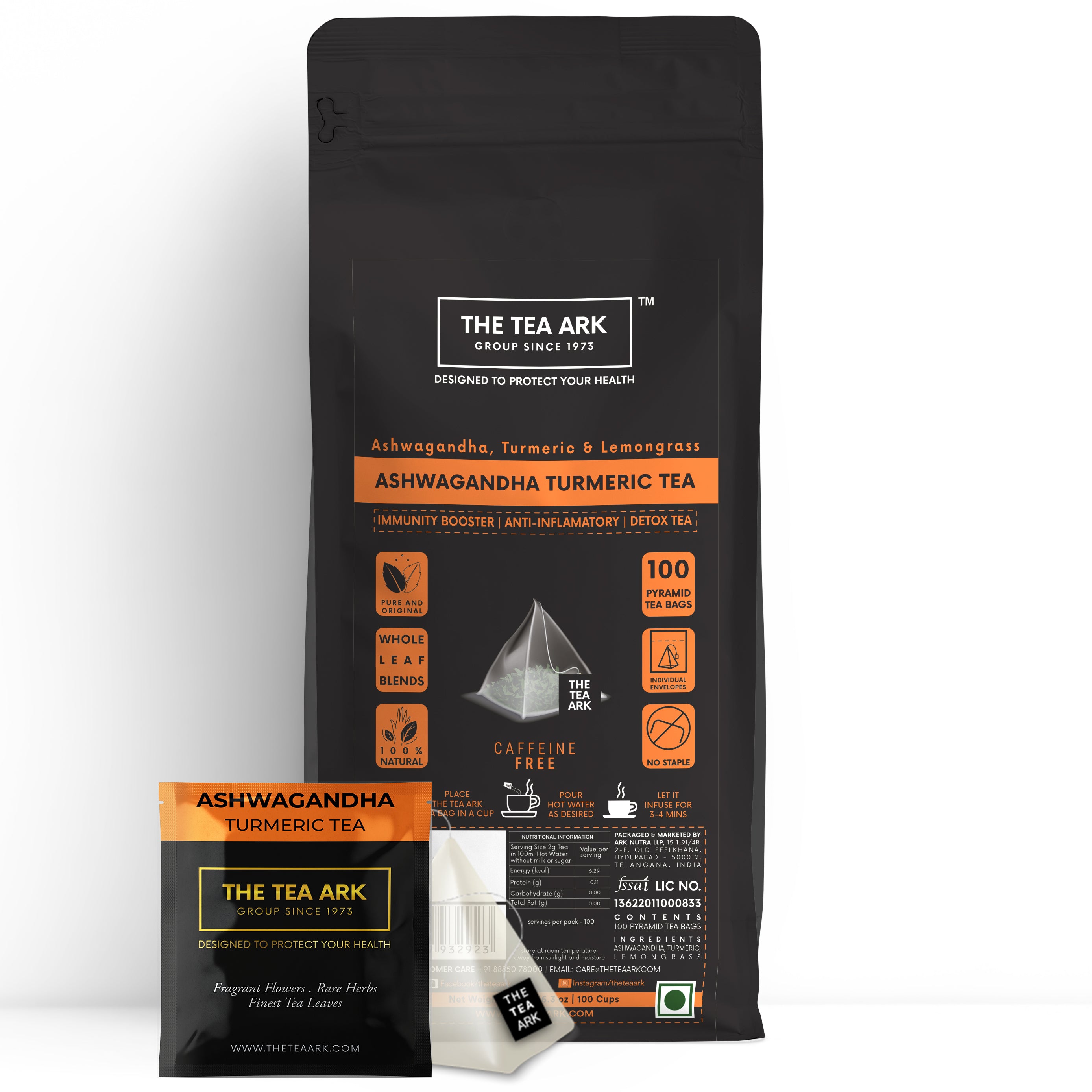 The Tea Ark Ashwagandha, Turmeric Tea, Immunity Booster, Body Detox