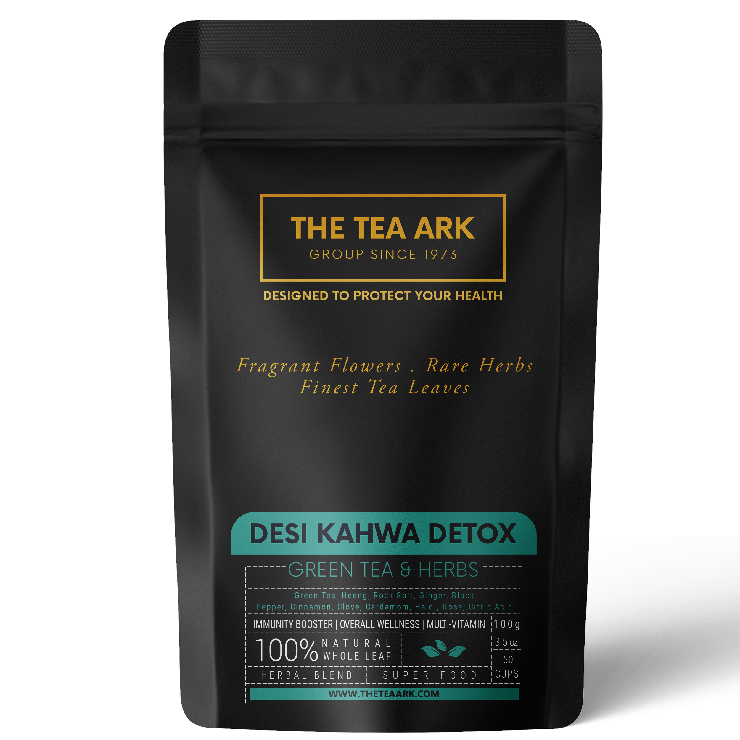 The Tea Ark Desi Kahwa Detox with Green Tea & Herbs (50 Cups), 100g