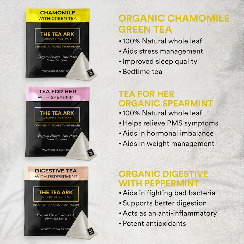 The Tea Ark Signature Select Assorted Tea Bags Gift Box, 6 Flavours, 36 Pyramid Tea Bags