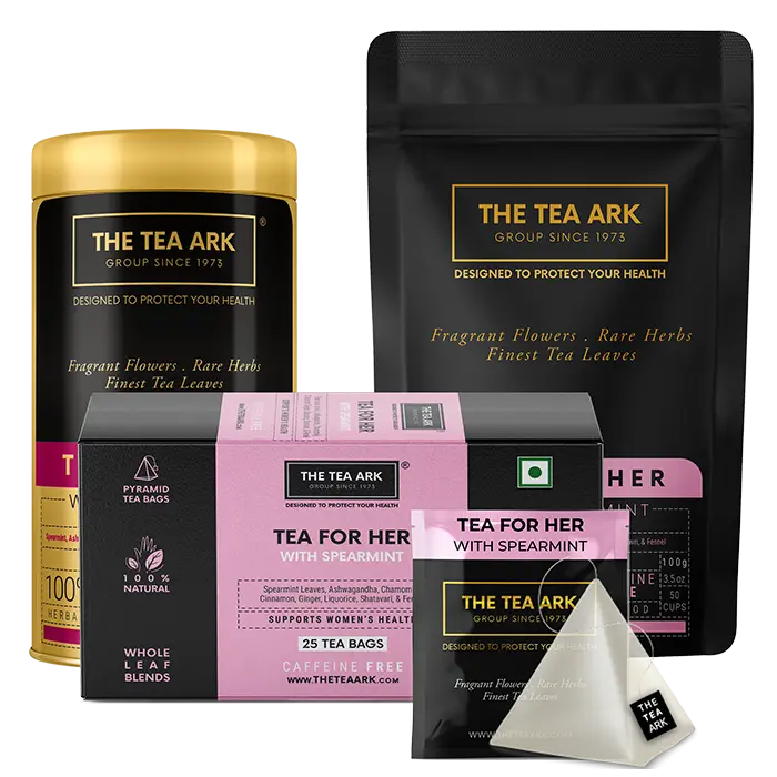 The Tea Ark Tea for Her, Spearmint Tea with Shatavari & Fennel, Herbal Tea