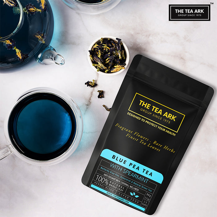 The Tea Ark Blue Pea Tea, Spearmint, Green Tea