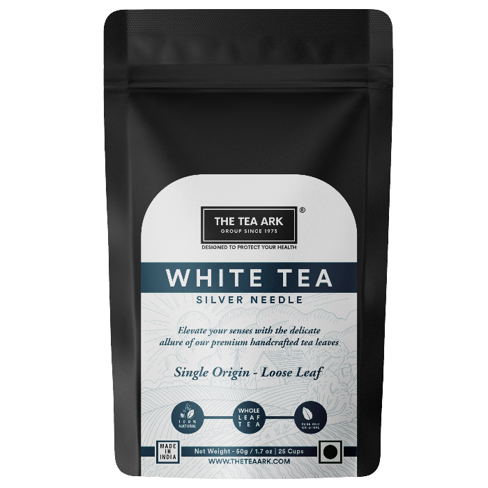 The Tea Ark Silver Needle White Tea from Darjeeling, Single Origin - Loose Leaf (50g Pouch)