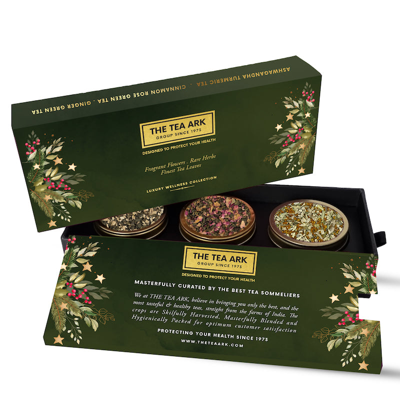 The Tea Ark Wellness First Tea Gift Box with 3 Different Types of Assorted Tea Flavours