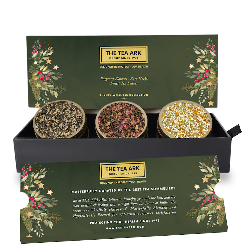 The Tea Ark Wellness First Tea Gift Box with 3 Different Types of Assorted Tea Flavours