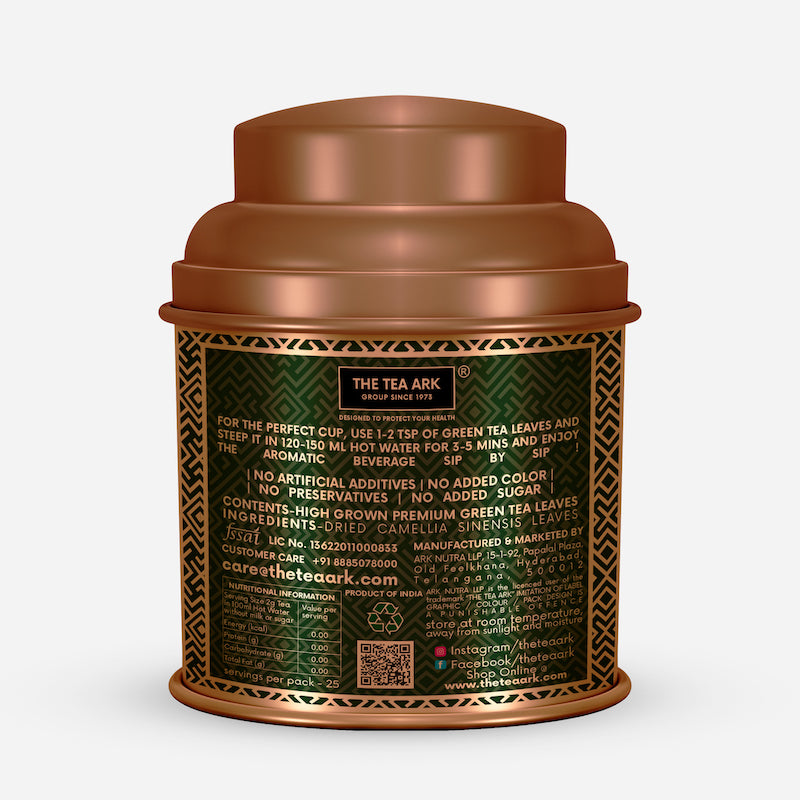The Tea Ark Delight Gift Box with Orthodox Black Tea & High Grown Long Leaf Green Tea (2 x 50g) Tins