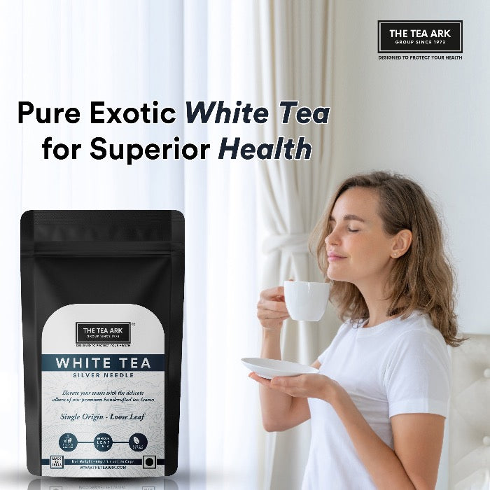 The Tea Ark Silver Needle White Tea from Darjeeling, Single Origin - Loose Leaf (50g Pouch)