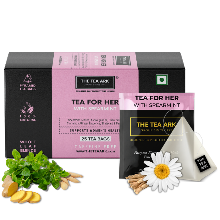The Tea Ark Tea for Her, Spearmint Tea with Shatavari & Fennel, Herbal Tea