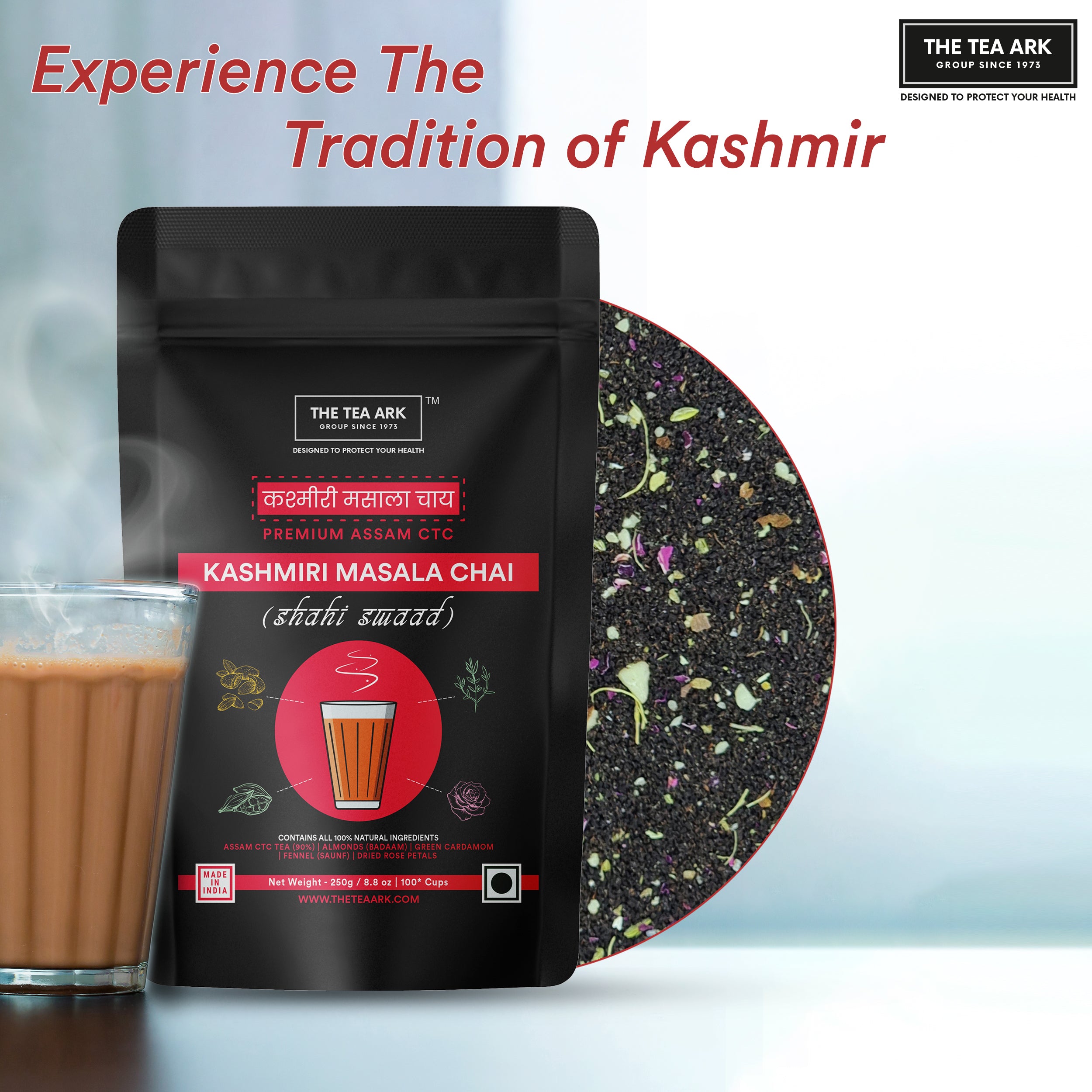 The Tea Ark Kashmiri Masala Chai, Shahi Swaad with Premium Assam CTC, 250g