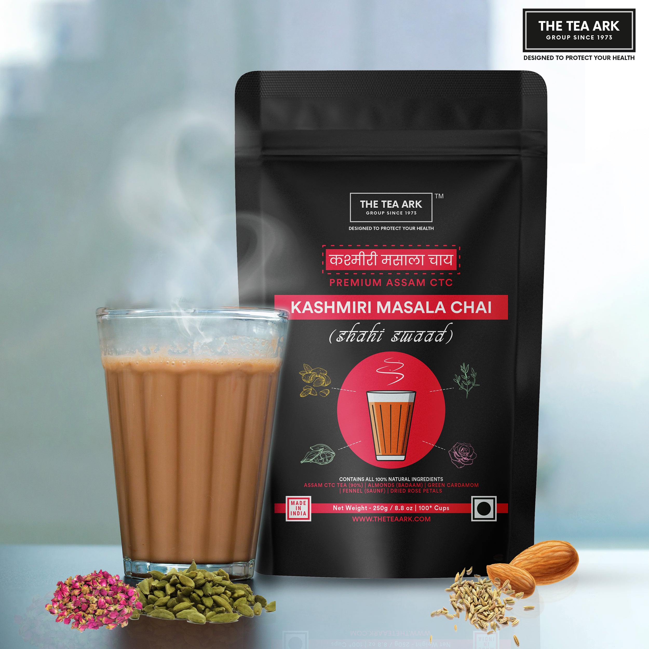 The Tea Ark Kashmiri Masala Chai, Shahi Swaad with Premium Assam CTC, 250g