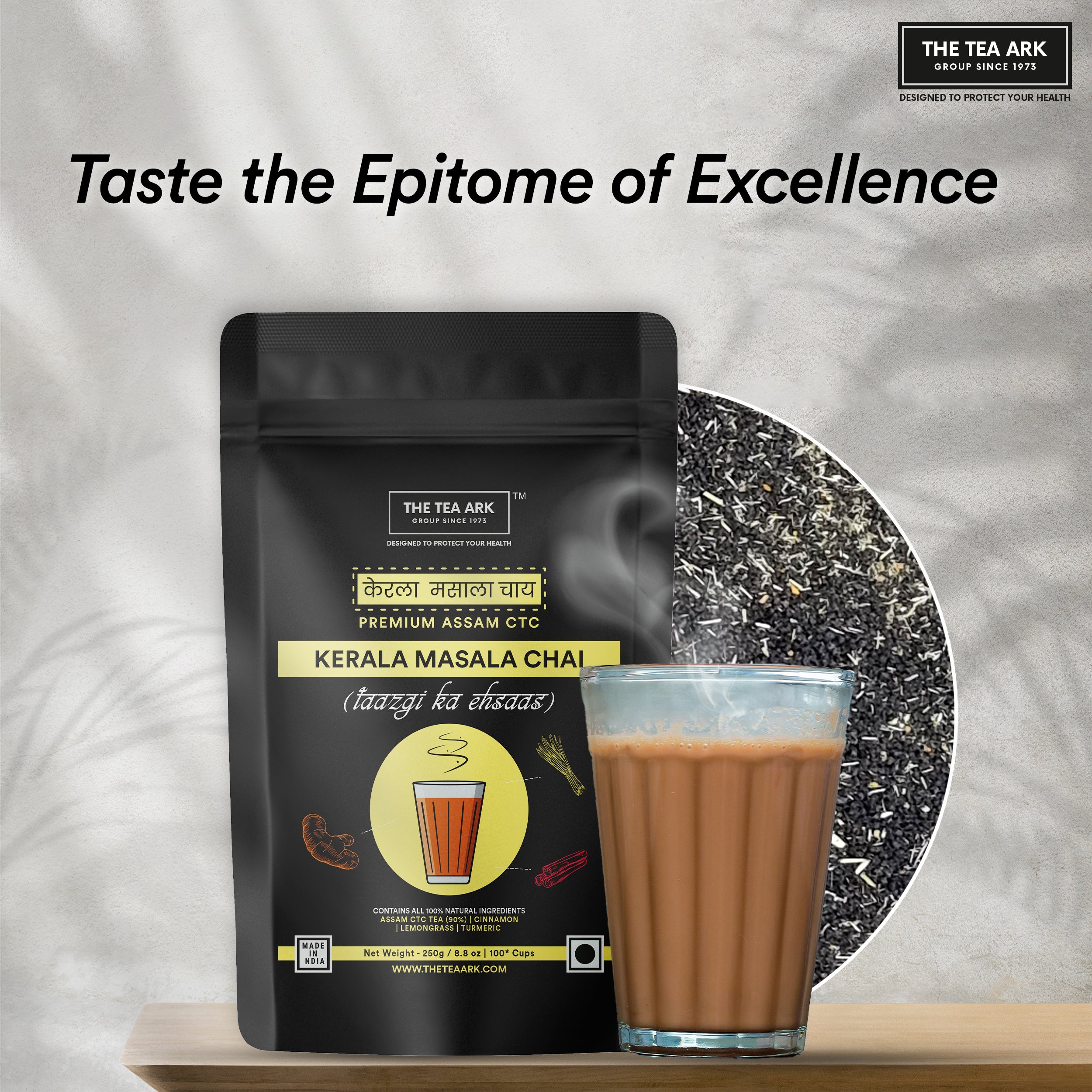 The Tea Ark Kerala Masala Chai, Taazgi Ka Ehsaas with Premium Assam CTC, 250g